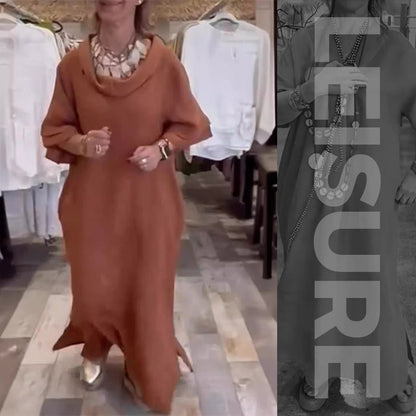 😍Must - Have! Women's Solid Casual Loose Slit Dress for Everyday Style
