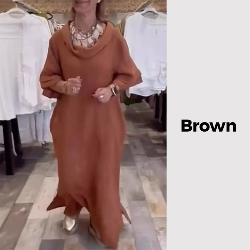 😍Must - Have! Women's Solid Casual Loose Slit Dress for Everyday Style