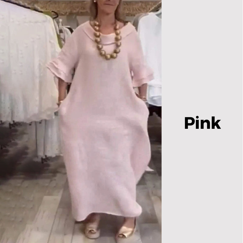 😍Must - Have! Women's Solid Casual Loose Slit Dress for Everyday Style