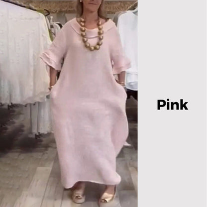 😍Must - Have! Women's Solid Casual Loose Slit Dress for Everyday Style