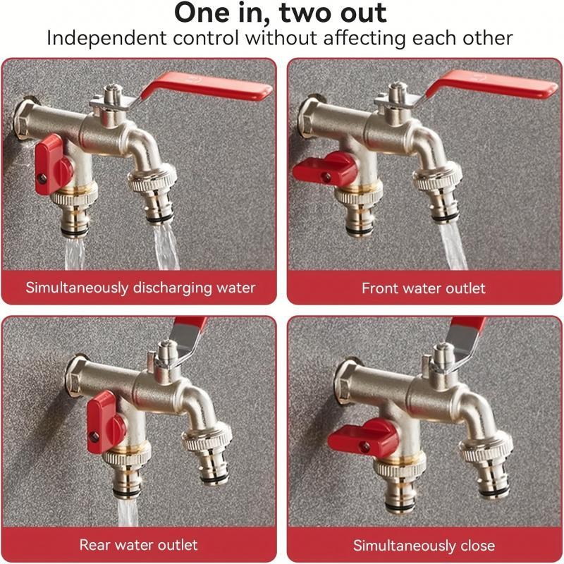 💥Hot Sales-60% OFF🔥Universal Stainless Steel Double Outlet Garden Water Faucet