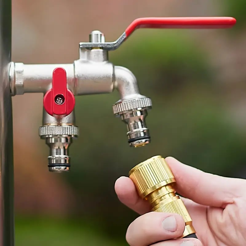 💥Hot Sales-60% OFF🔥Universal Stainless Steel Double Outlet Garden Water Faucet