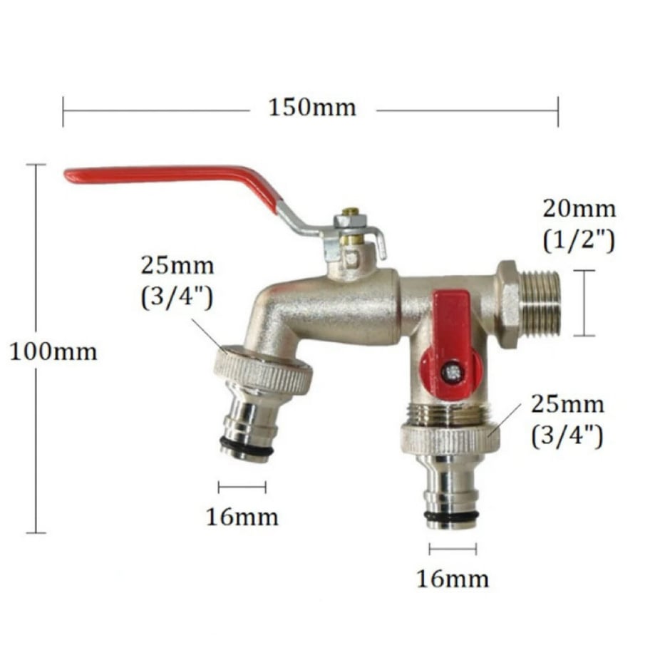 💥Hot Sales-60% OFF🔥Universal Stainless Steel Double Outlet Garden Water Faucet