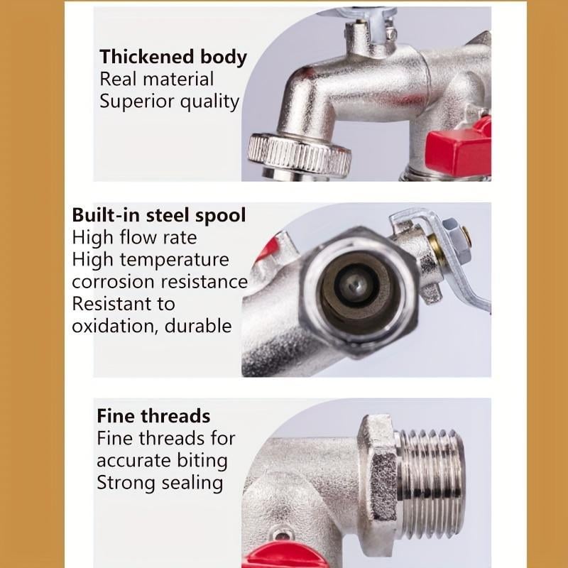 💥Hot Sales-60% OFF🔥Universal Stainless Steel Double Outlet Garden Water Faucet