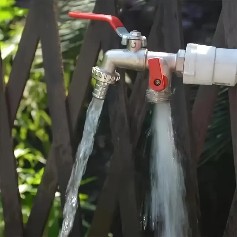 💥Hot Sales-60% OFF🔥Universal Stainless Steel Double Outlet Garden Water Faucet
