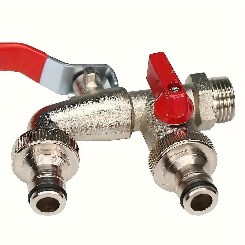 💥Hot Sales-60% OFF🔥Universal Stainless Steel Double Outlet Garden Water Faucet