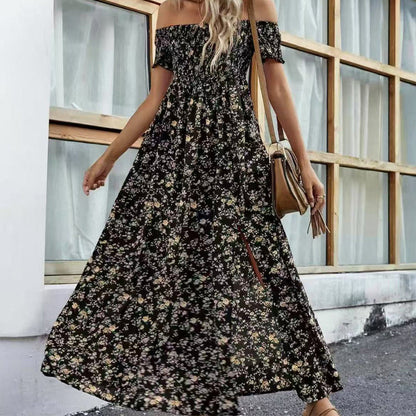 💖👗Limited Sale 50% OFF🌹Women's Elegant Floral Off-Shoulder Dress