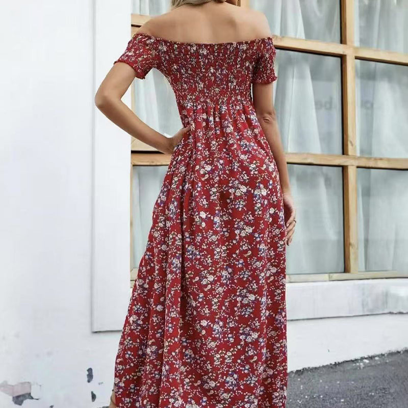 💖👗Limited Sale 50% OFF🌹Women's Elegant Floral Off-Shoulder Dress