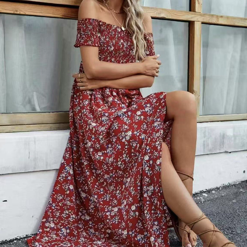 💖👗Limited Sale 50% OFF🌹Women's Elegant Floral Off-Shoulder Dress