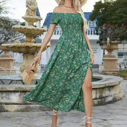 💖👗Limited Sale 50% OFF🌹Women's Elegant Floral Off-Shoulder Dress