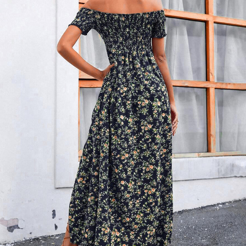 💖👗Limited Sale 50% OFF🌹Women's Elegant Floral Off-Shoulder Dress