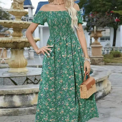 💖👗Limited Sale 50% OFF🌹Women's Elegant Floral Off-Shoulder Dress