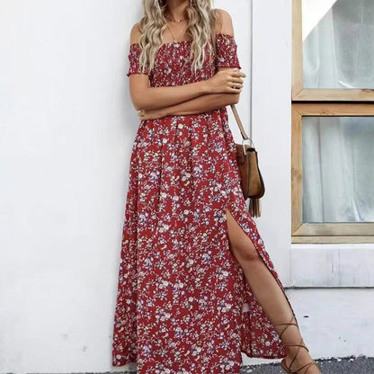 💖👗Limited Sale 50% OFF🌹Women's Elegant Floral Off-Shoulder Dress