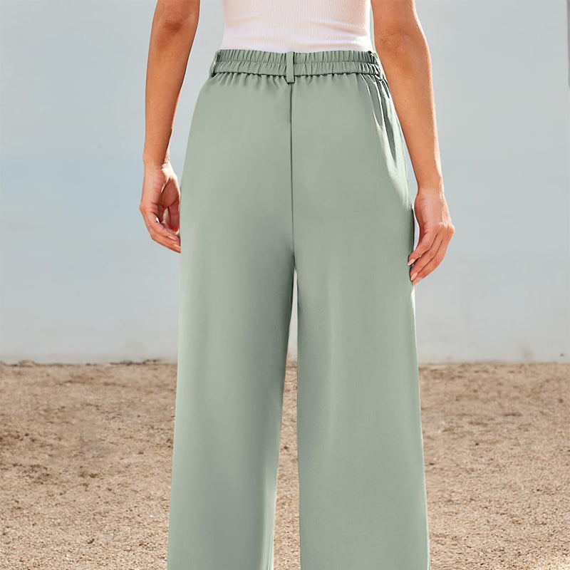 Women's Casual High-Waist Straight Leg Trousers