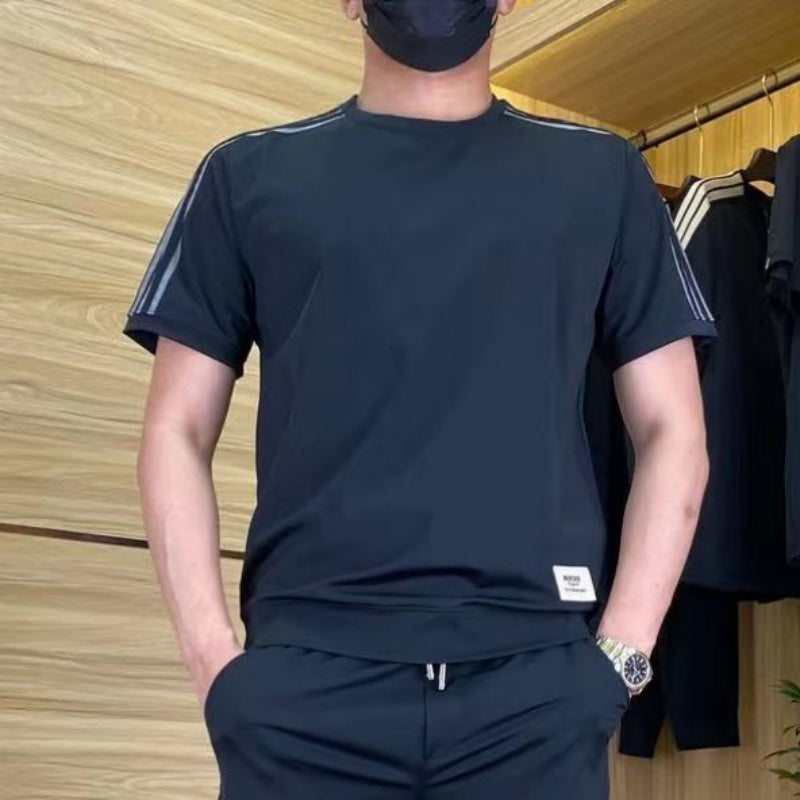 🍃Men's High Stretch Short Sleeve Top & Jogging Pants 2-Piece Set