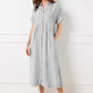 🎁New arrival 50% OFF💥Striped Lapel Button Down Shirt Dress | With Functional Pockets