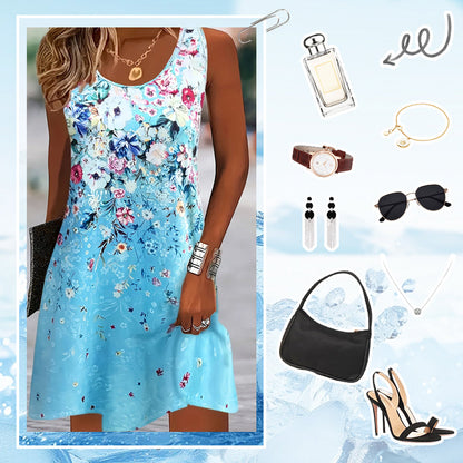 🌞Summer Essentials 50% OFF👗Women’s Floral Sleeveless Summer Dress