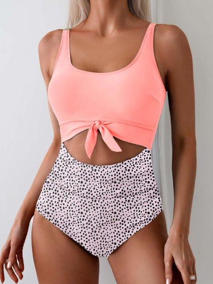 🥳2026 HOT SALE🥳💞50K+ SOLD!👵🌊 50% OFF! Ruched Tie-Knot Swimsuit – Tummy control, stylish knot front. Comfortable & flattering for holidays. Feel confident at the beach. 🩱🌸