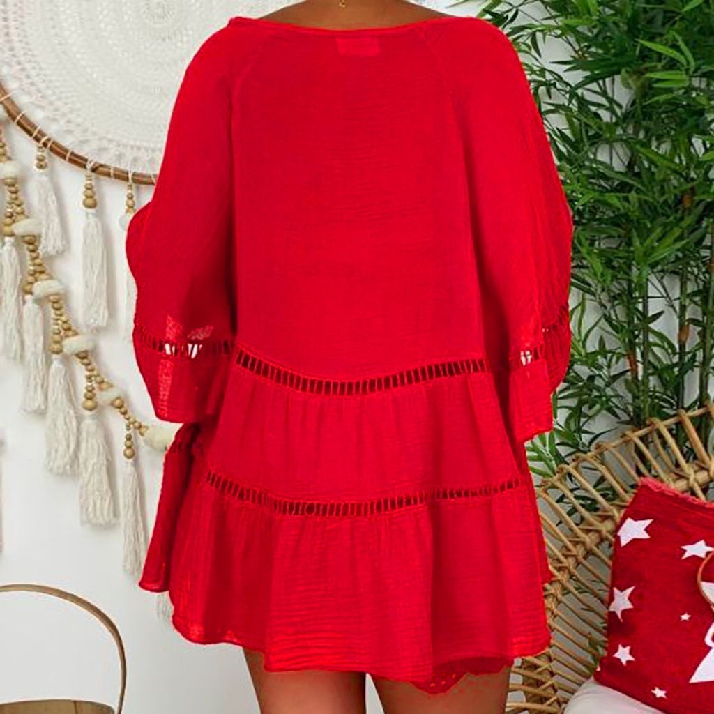 Women’s Casual Hollow Out V-Neck Dress