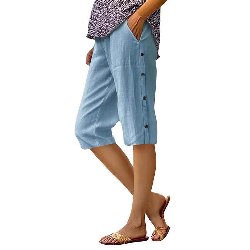 Women's Loose Fit Cotton Linen Shorts