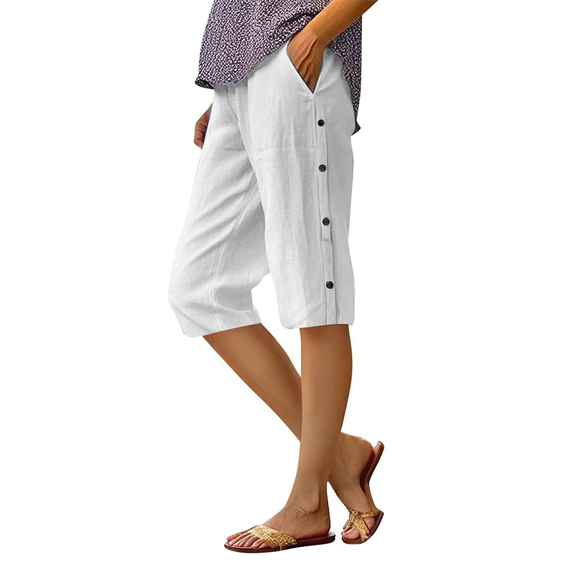 Women's Loose Fit Cotton Linen Shorts