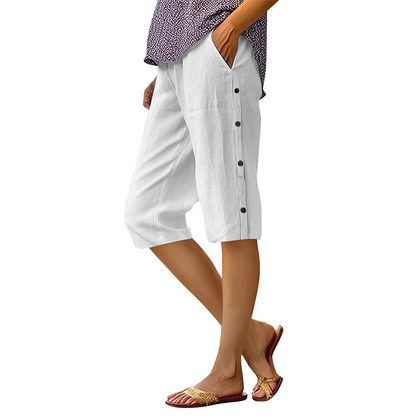 Women's Loose Fit Cotton Linen Shorts