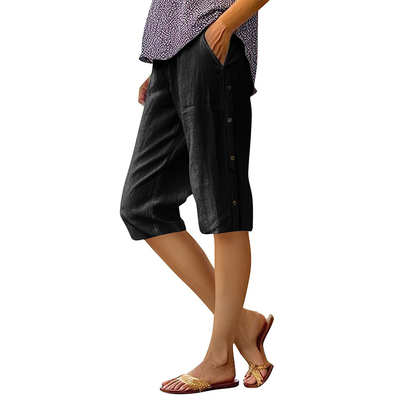 Women's Loose Fit Cotton Linen Shorts