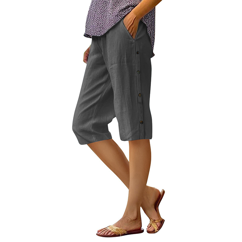 Women's Loose Fit Cotton Linen Shorts