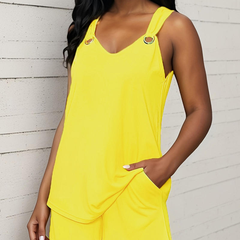 Sleeveless Tank Top and Shorts 2-Piece Set