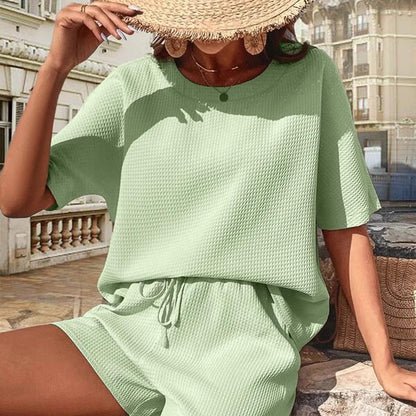 💐59% OFF ! Women‘s Waffle Knit 2 Piece Set – Ultimate Daily Comfort ☁️✨【Limited Offer】