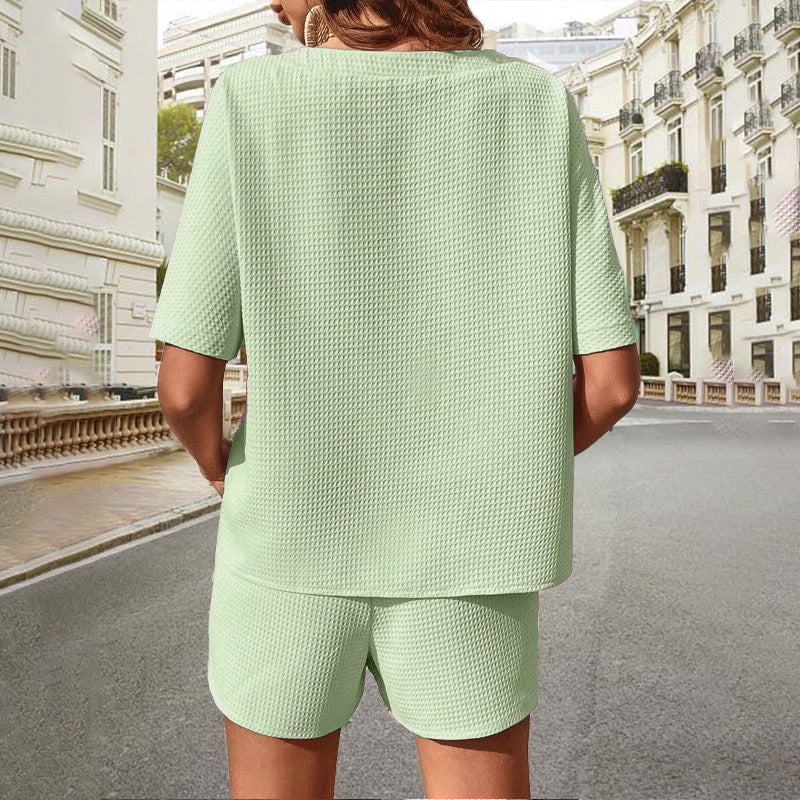 💐59% OFF ! Women‘s Waffle Knit 2 Piece Set – Ultimate Daily Comfort ☁️✨【Limited Offer】