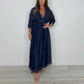Women's V-Neck Pleated Dress