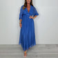 Women's V-Neck Pleated Dress