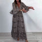 V-Neck Leopard Print Maxi Dress