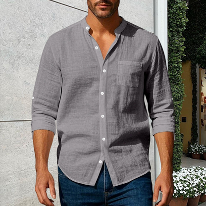 💎 50% OFF! 💎 Men's Linen Long Sleeve Stand Collar Shirt