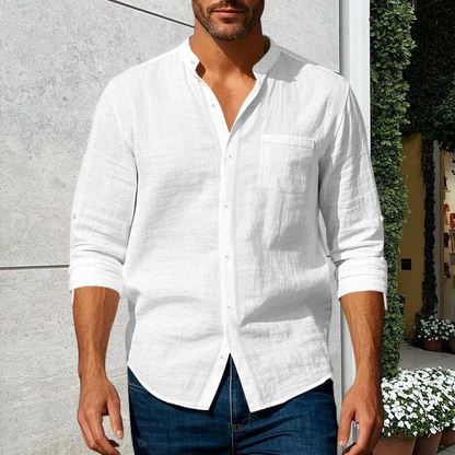 💎 50% OFF! 💎 Men's Linen Long Sleeve Stand Collar Shirt