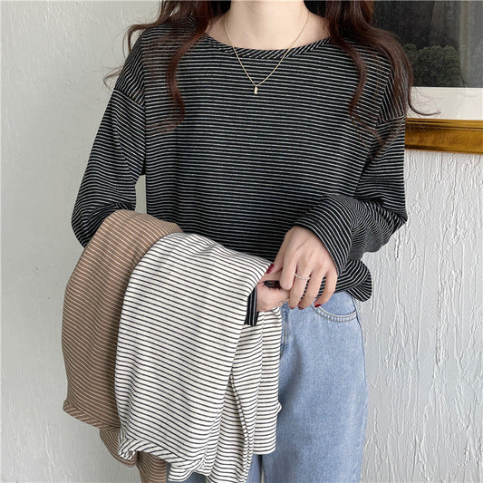 Chic Striped Long Sleeve Top