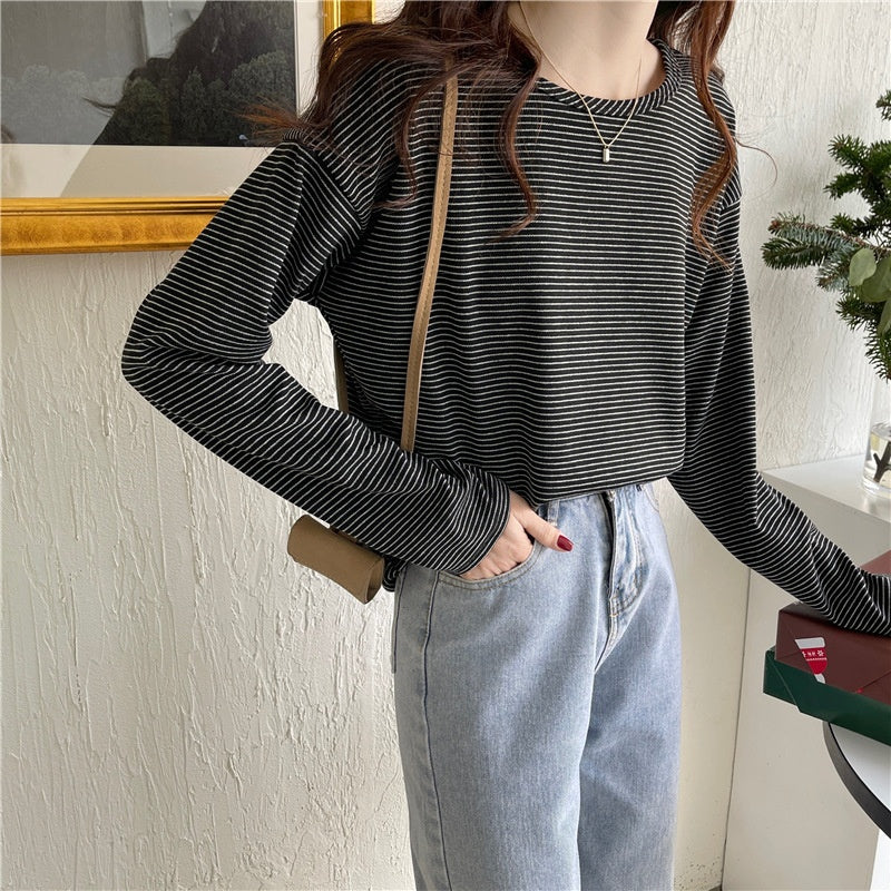Chic Striped Long Sleeve Top