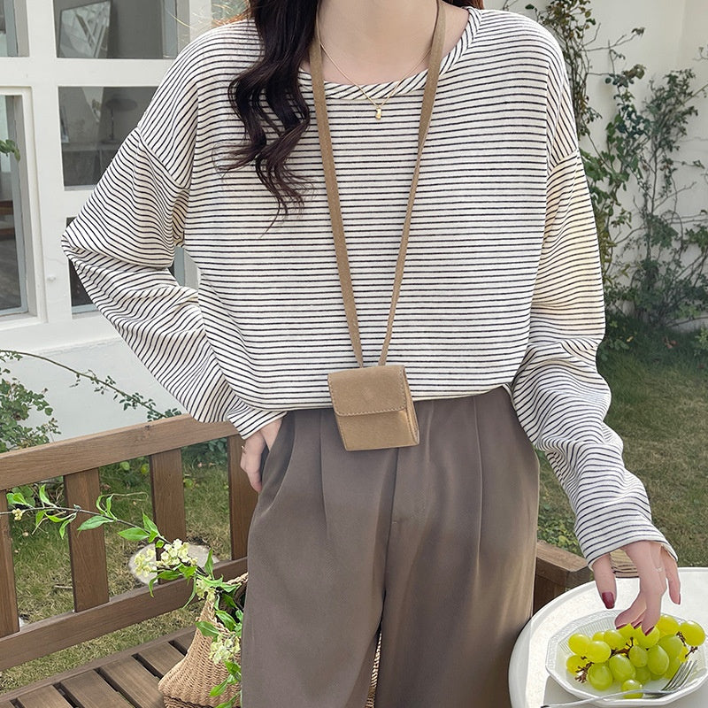 Chic Striped Long Sleeve Top
