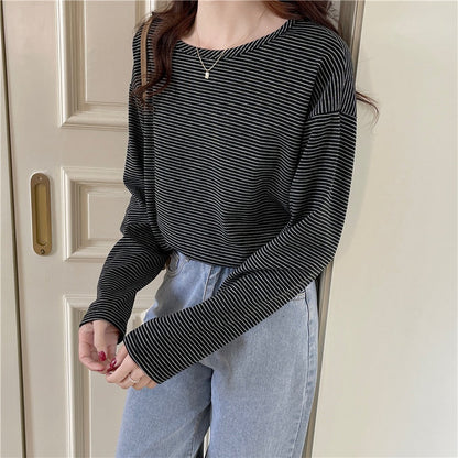 Chic Striped Long Sleeve Top