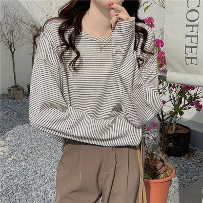 Chic Striped Long Sleeve Top