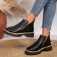 🔥Women's Fashionable Black PU Leather Ankle Boots🔥BUY 2 GET FREE SHIPPING