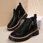 🔥Women's Fashionable Black PU Leather Ankle Boots🔥BUY 2 GET FREE SHIPPING