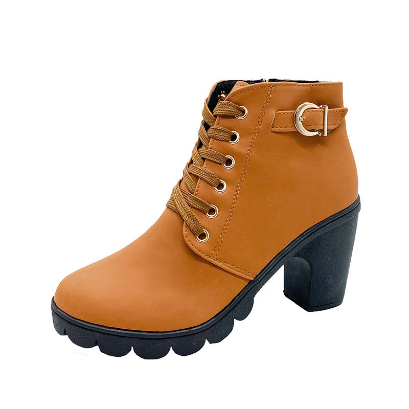 Women's Sole Chunky Heel Boots