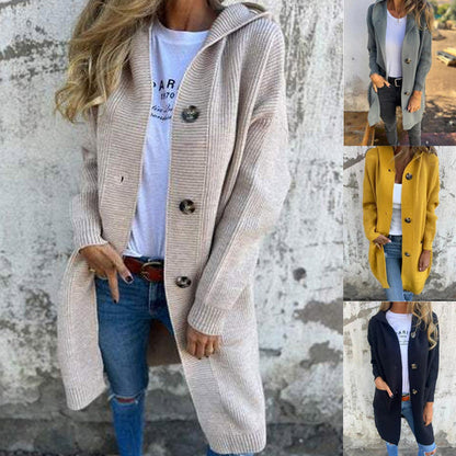 🍂Autumn Special Offer 50% OFF💓Women's Button-Down Hooded Cardigan