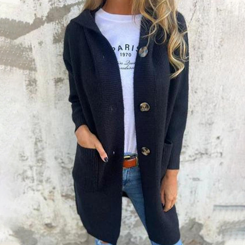 🍂Autumn Special Offer 50% OFF💓Women's Button-Down Hooded Cardigan