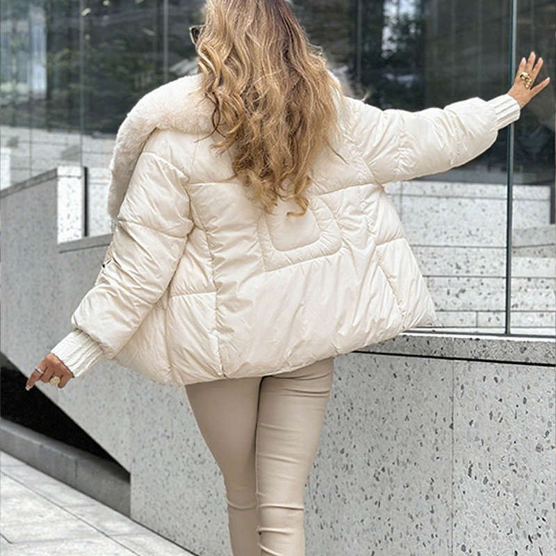 Fashion Padded Coat with Faux Fur Collar【FREE SHIPPING】
