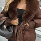 Fashion Padded Coat with Faux Fur Collar【FREE SHIPPING】