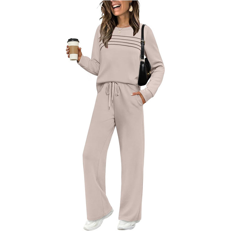 🎉Hot Sale 50% OFF🥳Women's Crew Neck Top & Drawstring Pants Set