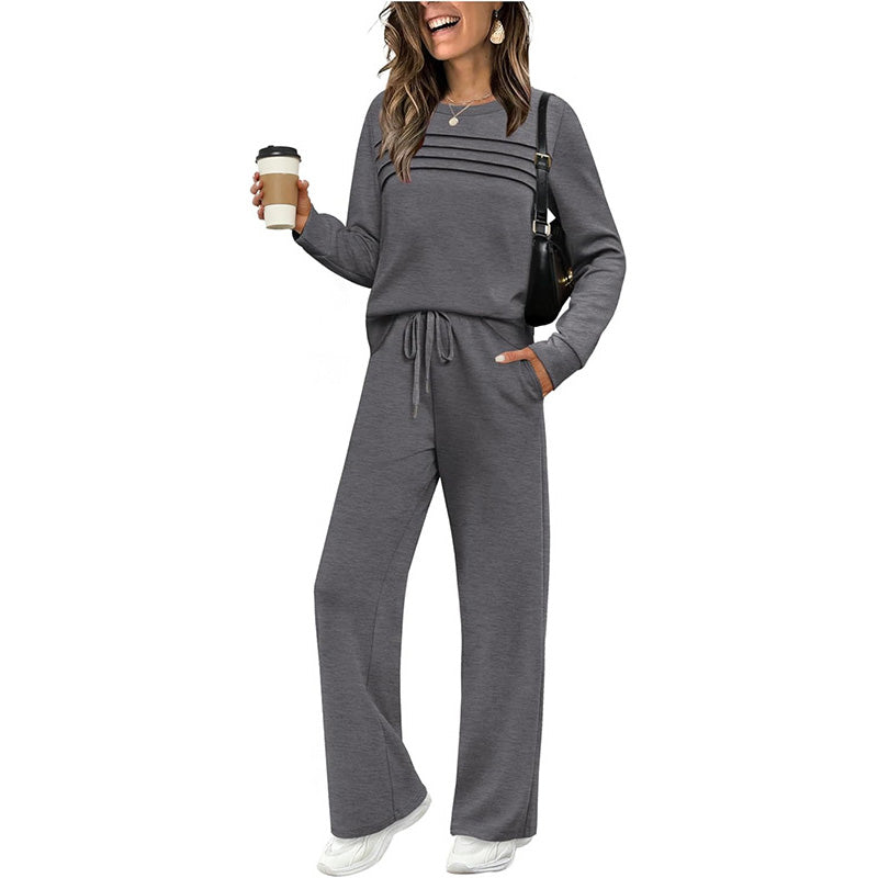 🎉Hot Sale 50% OFF🥳Women's Crew Neck Top & Drawstring Pants Set